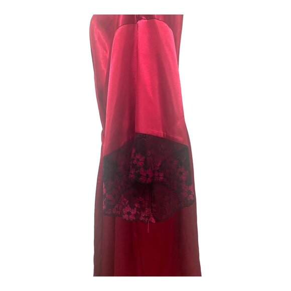 Lilac & London Scarlet Red Satin Robe X-Large - Picture 5 of 8